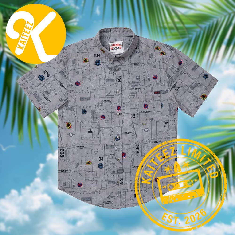 Top Gun 40th Anniversary F 14 Tomcat RSVLTS Collection Summer Hawaiian Shirt Top Gun 40th Anniversary F 14 Tomcat RSVLTS Collection Summer Hawaiian Shirt