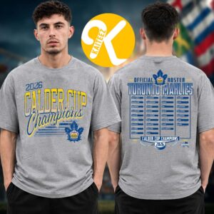 Toronto Marlies Merch 2026 Calder Cup Champs Roster Two Sided Unisex T-Shirt
