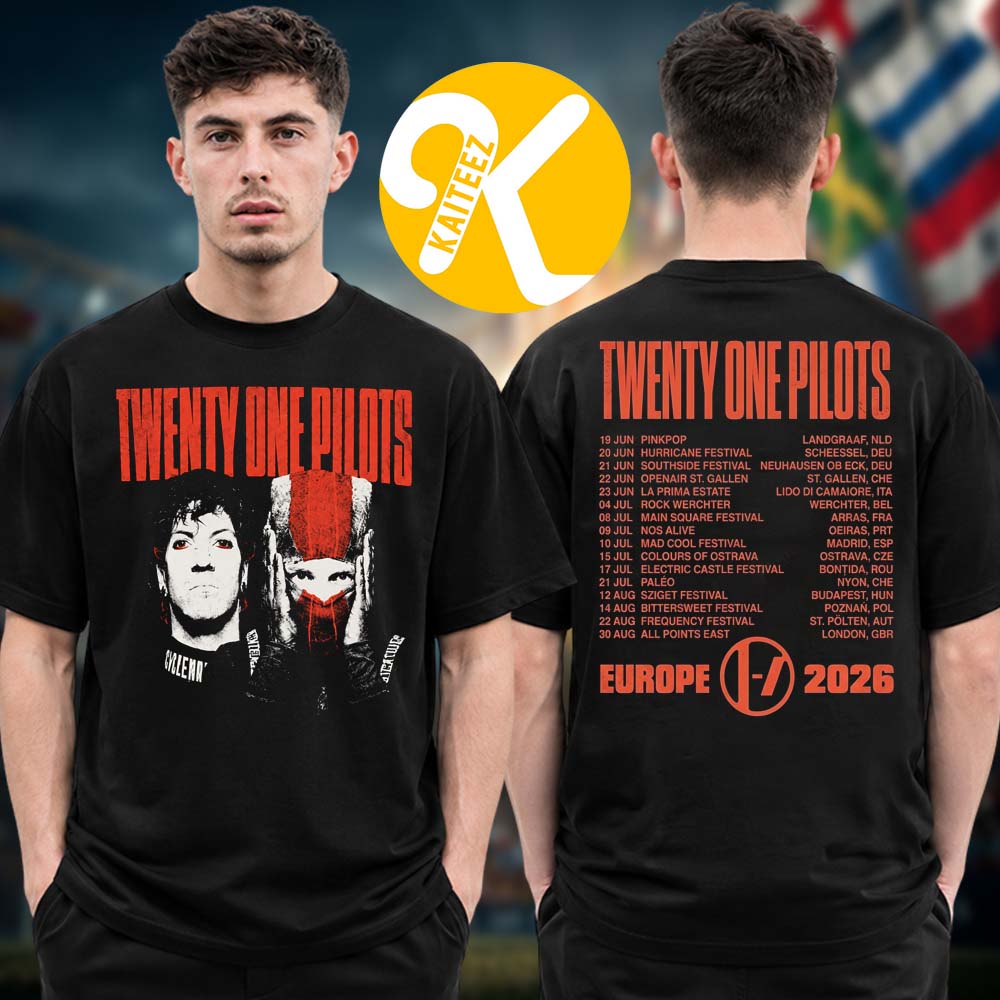 Twenty One Pilots Pinkpop Festival 2026 Merch Europe Tour Dates Two Sided Unisex T-Shirt Twenty One Pilots Pinkpop Festival 2026 Merch Europe Tour Dates Two Sided Unisex T-Shirt