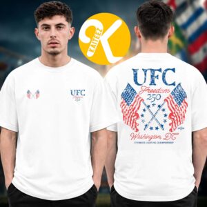 UFC Freedom 250 Merch Flags White Two Sided Unisex T-Shirt