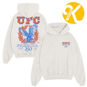 UFC Freedom 250 Merch Kotinos White Hoodie Shirt