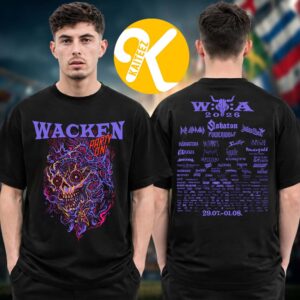 Wacken 2026 Music Festival Merch In Wacken DE On July 29 August 1 2026 Bad Trip Line Up Two Sided Unisex T-Shirt