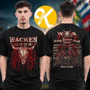 Wacken 2026 Music Festival Merch In Wacken DE On July 29 August 1 2026 Blood Citadel Line Up Two Sided Unisex T-Shirt