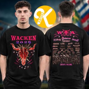 Wacken 2026 Music Festival Merch In Wacken DE On July 29 August 1 2026 Crazy Eyes Line Up Two Sided Unisex T-Shirt