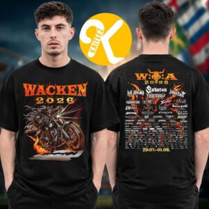 Wacken 2026 Music Festival Merch In Wacken DE On July 29 August 1 2026 Hell Rider Line Up Two Sided Unisex T-Shirt