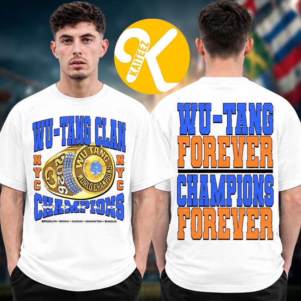 Wu Tang Clan x New York Knicks Wu Tang Champions Forever Two Sided Unisex T-Shirt Wu Tang Clan x New York Knicks Wu Tang Champions Forever Two Sided Unisex T-Shirt