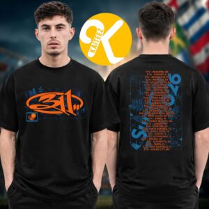 311 Band Merch Summer Tour 2026 Grid Leaves Tour Dates Two Sided Unisex T-Shirt