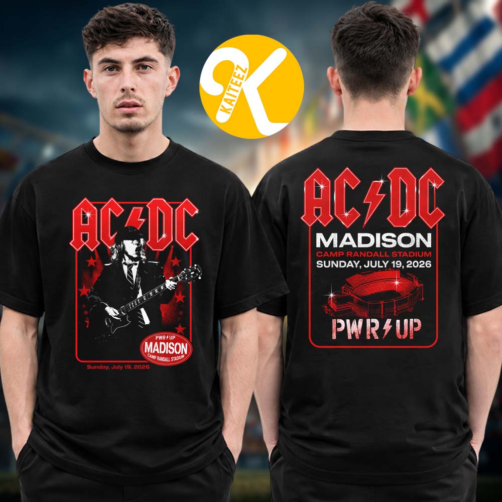 ACDC Madison WI Event Tee PWR Up Tour 2026 At Camp Randall Stadium In Madison WI On July 19 2026 Two Sided Unisex T-Shirt ACDC Madison WI Event Tee PWR Up Tour 2026 At Camp Randall Stadium In Madison WI On July 19 2026 Two Sided Unisex T-Shirt