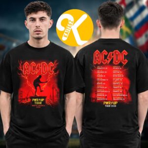 ACDC Merch PWR Up North America Tour 2026 Angus Tour Dates Two Sided Unisex T-Shirt