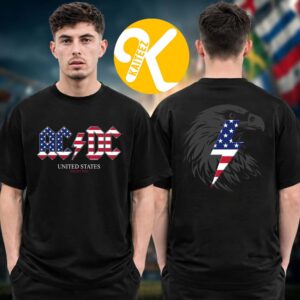 ACDC Merch PWR Up USA Tour 2026 Eagle Logo Two Sided Unisex T-Shirt