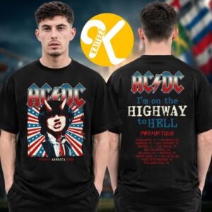 ACDC Merch PWR Up USA Tour 2026 Highway To Hell Tour Dates Two Sided Unisex T-Shirt