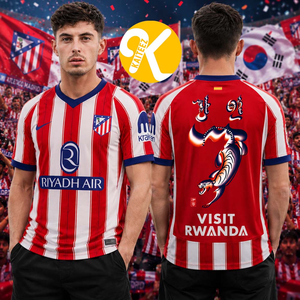 Atletico Madrid x Over The Pitch Collab Merch Celebrate Kang In Lee Home Kit Football Jersey Atletico Madrid x Over The Pitch Collab Merch Celebrate Kang In Lee Home Kit Football Jersey