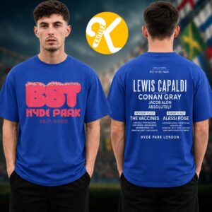 BST Hyde Park 2026 x Lewis Capaldi 12th July Event Two Sided Unisex T-Shirt