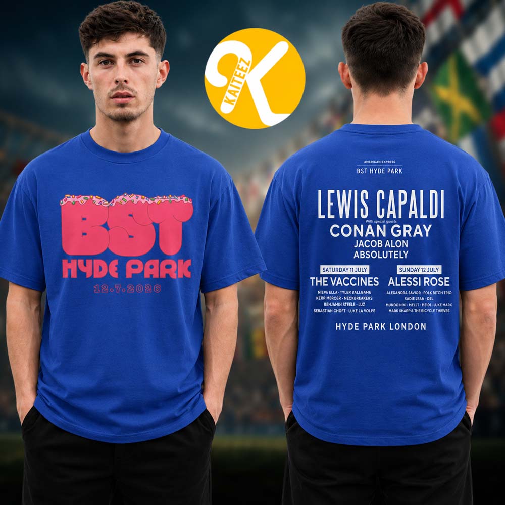 BST Hyde Park 2026 x Lewis Capaldi 12th July Event Two Sided Unisex T-Shirt BST Hyde Park 2026 x Lewis Capaldi 12th July Event Two Sided Unisex T-Shirt