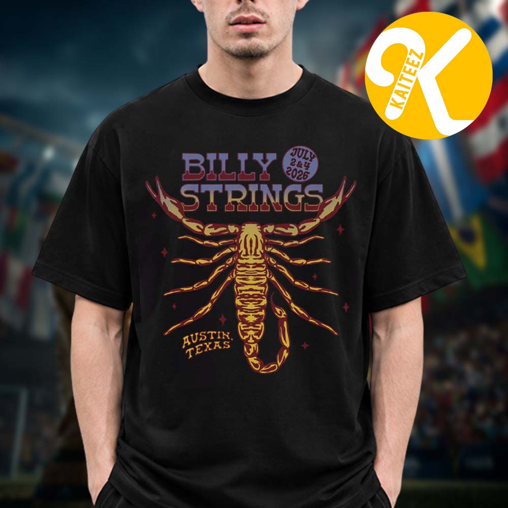 Billy Strings Austin Summer 2026 Merchandise Scorpion With Dates Unisex T-Shirt Billy Strings Austin Summer 2026 Merchandise Scorpion With Dates Unisex T-Shirt