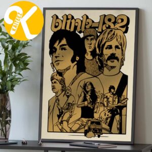 Blink 182 Exclusive Poster First Date Band Practice Gold Home Decor Poster Canvas