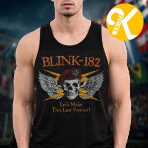 Blink 182 Merch Travis Skull Bolt Muscle Tank Top