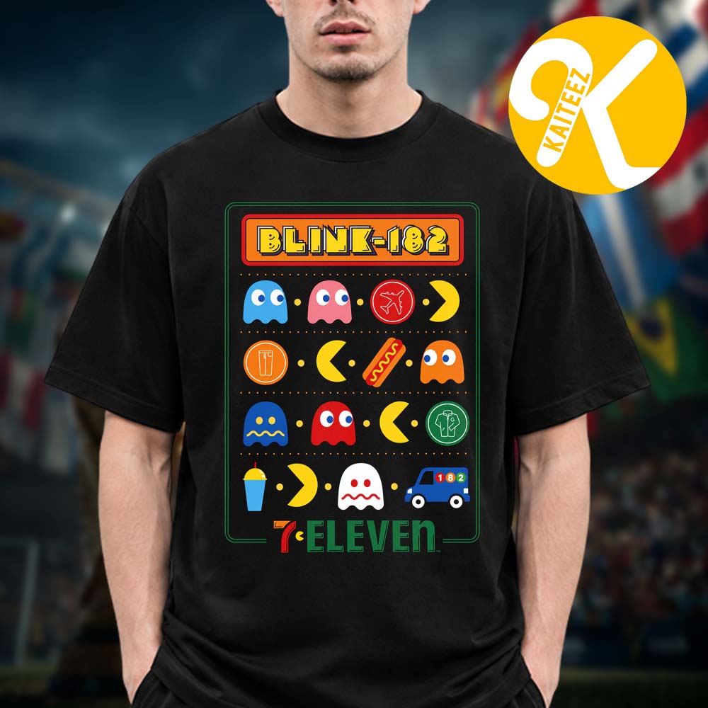 Blink 182 x PacMan x 7Eleven Comic Con Exclusive Event Unisex T-Shirt Blink 182 x PacMan x 7Eleven Comic Con Exclusive Event Unisex T-Shirt