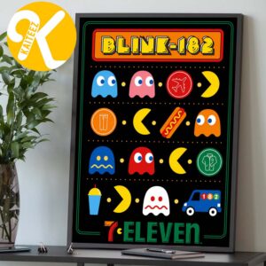 Blink 182 x PacMan x 7Eleven Comic Con Exclusive Limited Edition Poster Home Decor Poster Canvas