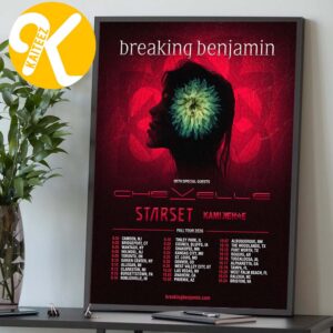 Breaking Benjamin Fall Tour 2026 North American Tour Dates Home Decor Poster Canvas