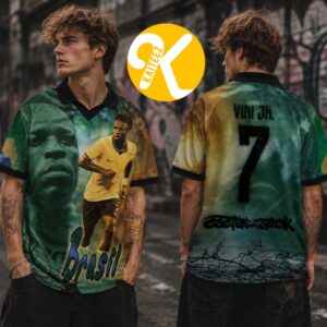 Cactus Jack x Nike Total 90 World Cup Athletes Collection Vini Jr Vneck Retro Jersey