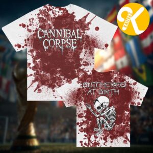 Cannibal Corpse Merch Butchered Bloody Mess Blood Splatter Dye T-Shirt