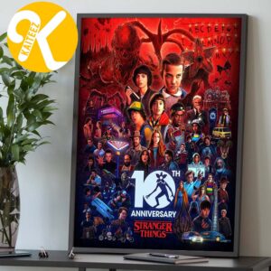 Celebrate Stranger Things 10th Anniversary Home Decor Poster Canvas