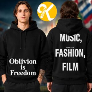 Charli XCX Exclusive Event Hoodie Lollapalooza Festival 2026 Merch Oblivion Is Freedom Music Fashion Film Two Sided Unisex Hoodie