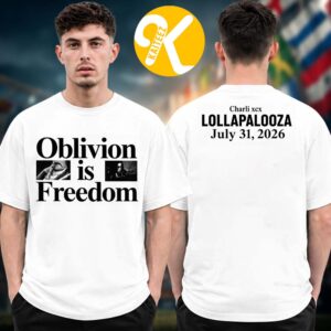 Charli XCX Exclusive Event Tee Lollapalooza Festival 2026 Merch Oblivion Is Freedom Photo Two Sided Unisex T-Shirt