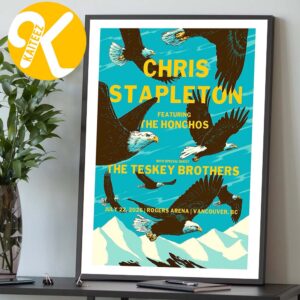 Chris Stapleton Vancouver BC Event Poster At Rogers Arena In Vancouver BC On July 22 2026 Home Decor Poster Canvas