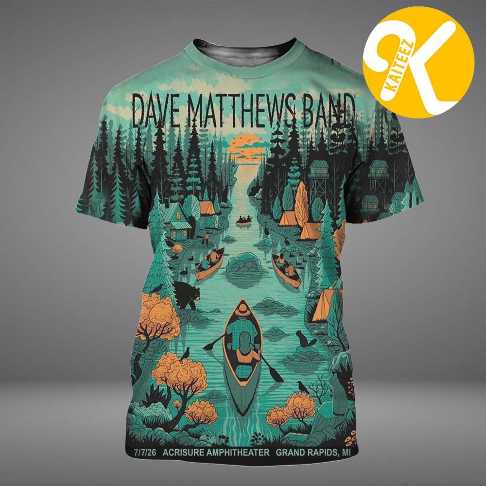 Dave Matthews Band Poster Event Night 1 At Acrisure Amphitheater In Grand Rapids MI On July 7 2026 All Over Print Shirt Dave Matthews Band Poster Event Night 1 At Acrisure Amphitheater In Grand Rapids MI On July 7 2026 All Over Print Shirt