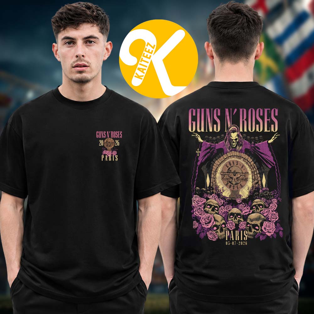 Guns N Roses Exclusive Tee Night 2 Paris At Accor Arena In Paris France On July 3 2026 Two Sided Unisex T-Shirt Guns N Roses Exclusive Tee Night 2 Paris At Accor Arena In Paris France On July 3 2026 Two Sided Unisex T-Shirt