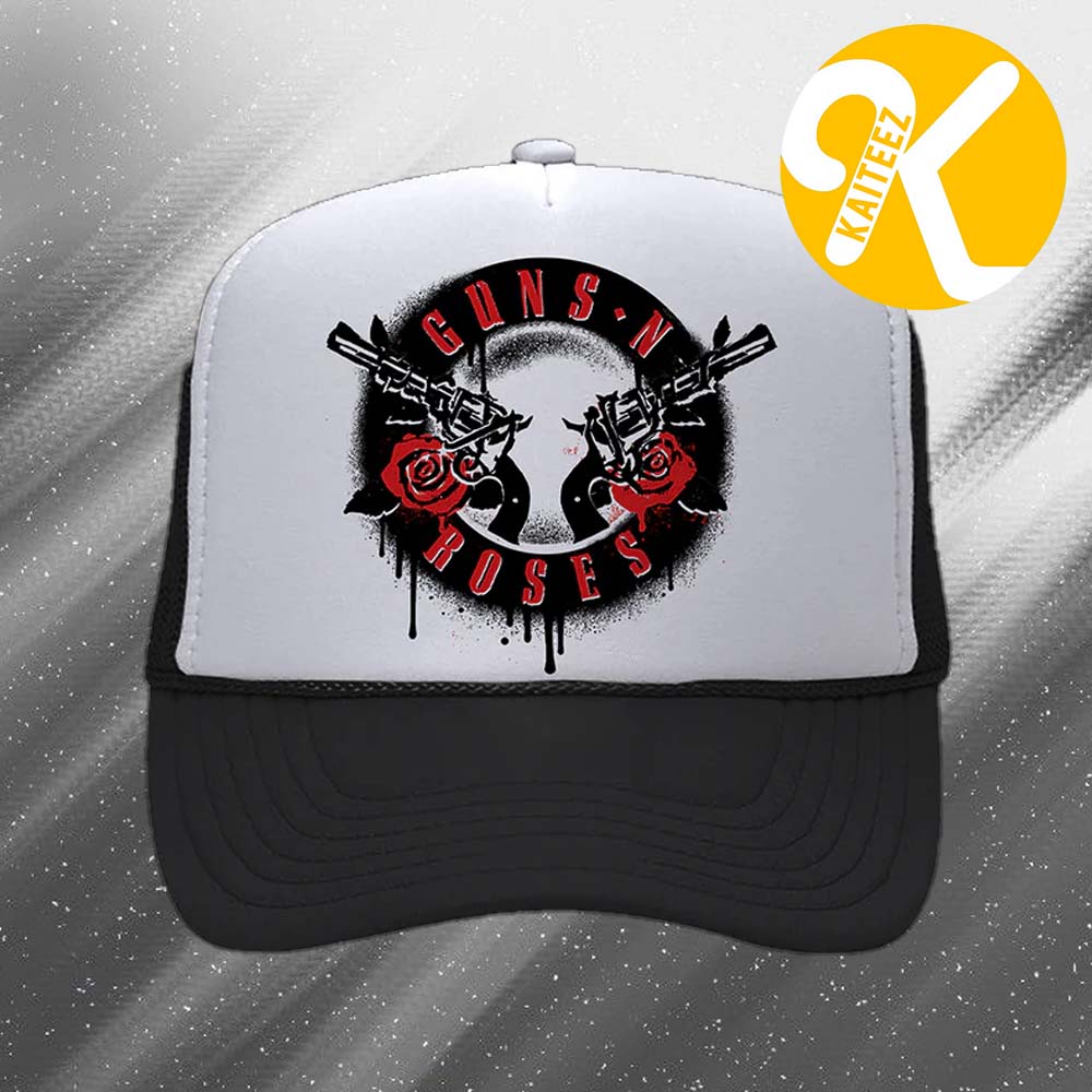 Guns N Roses Merch World Tour 2026 Spray Painted Logo Trucker Hat Guns N Roses Merch World Tour 2026 Spray Painted Logo Trucker Hat