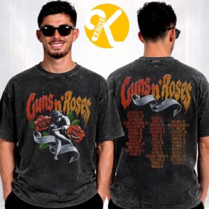 Guns N Roses Merch World Tour 2026 US Dates Two Sided Washed T-Shirt