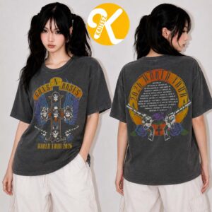 Guns N Roses Merch World Tour 2026 US Tour Women’s Charcoal T-Shirt