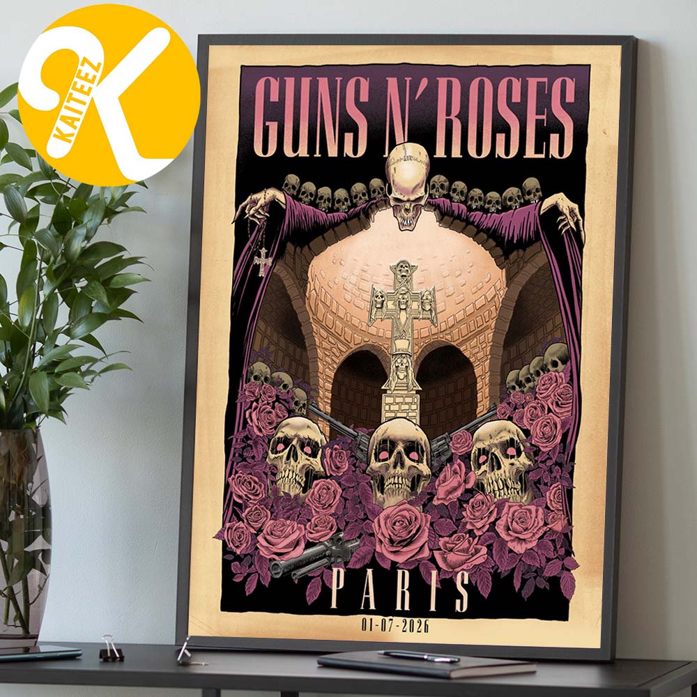 Guns N Roses Poster Night 1 At Accor Arena In Paris France On July 1 2026 Home Decor Poster Canvas Guns N Roses Poster Night 1 At Accor Arena In Paris France On July 1 2026 Home Decor Poster Canvas