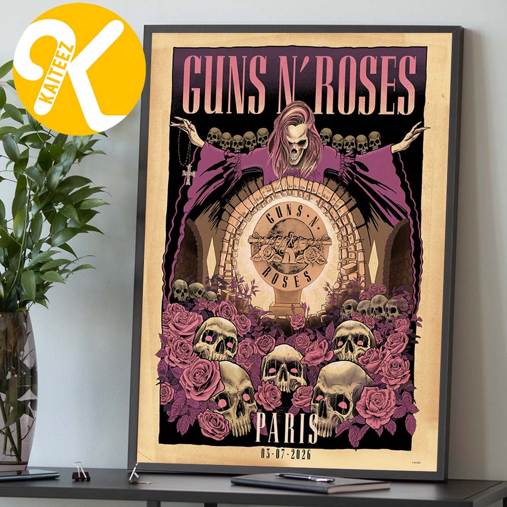 Guns N Roses Poster Night 2 At Accor Arena In Paris France On July 1 2026 Home Decor Poster Canvas Guns N Roses Poster Night 2 At Accor Arena In Paris France On July 1 2026 Home Decor Poster Canvas