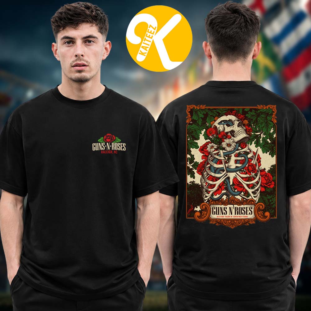 Guns N Roses Raleigh NC Event Tee North American Tour At Carter Finley Stadium In Raleigh NC On July 23 2026 Two Sided Unisex T-Shirt Guns N Roses Raleigh NC Event Tee North American Tour At Carter Finley Stadium In Raleigh NC On July 23 2026 Two Sided Unisex T-Shirt