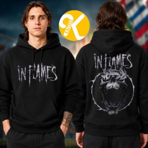 In Flames Merch European Tour 2026 Screaming Skull Two Sided Unisex Hoodie Shirt