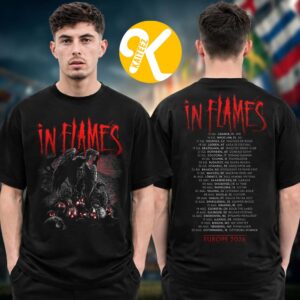 In Flames Merch European Tour 2026 Tour Dates Two Sided Unisex T-Shirt