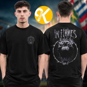 In Flames Merch Gothenburg Exclusive Tee European Tour 2026 Screaming Skull Two Sided Unisex T-Shirt