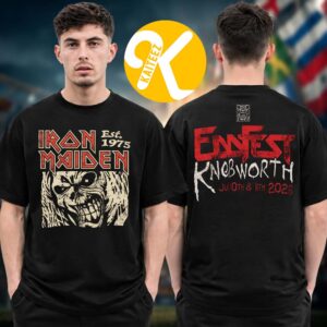 Iron Maiden Exclusive Tee EddFest 2026 Merch At Knebworth Park On July 10 11 2026 Art Work Black Two Sided Unisex T-Shirt