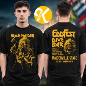 Iron Maiden Exclusive Tee EddFest 2026 Merch At Knebworth Park On July 10 11 2026 Eddie Dive Bar Two Sided Unisex T-Shirt