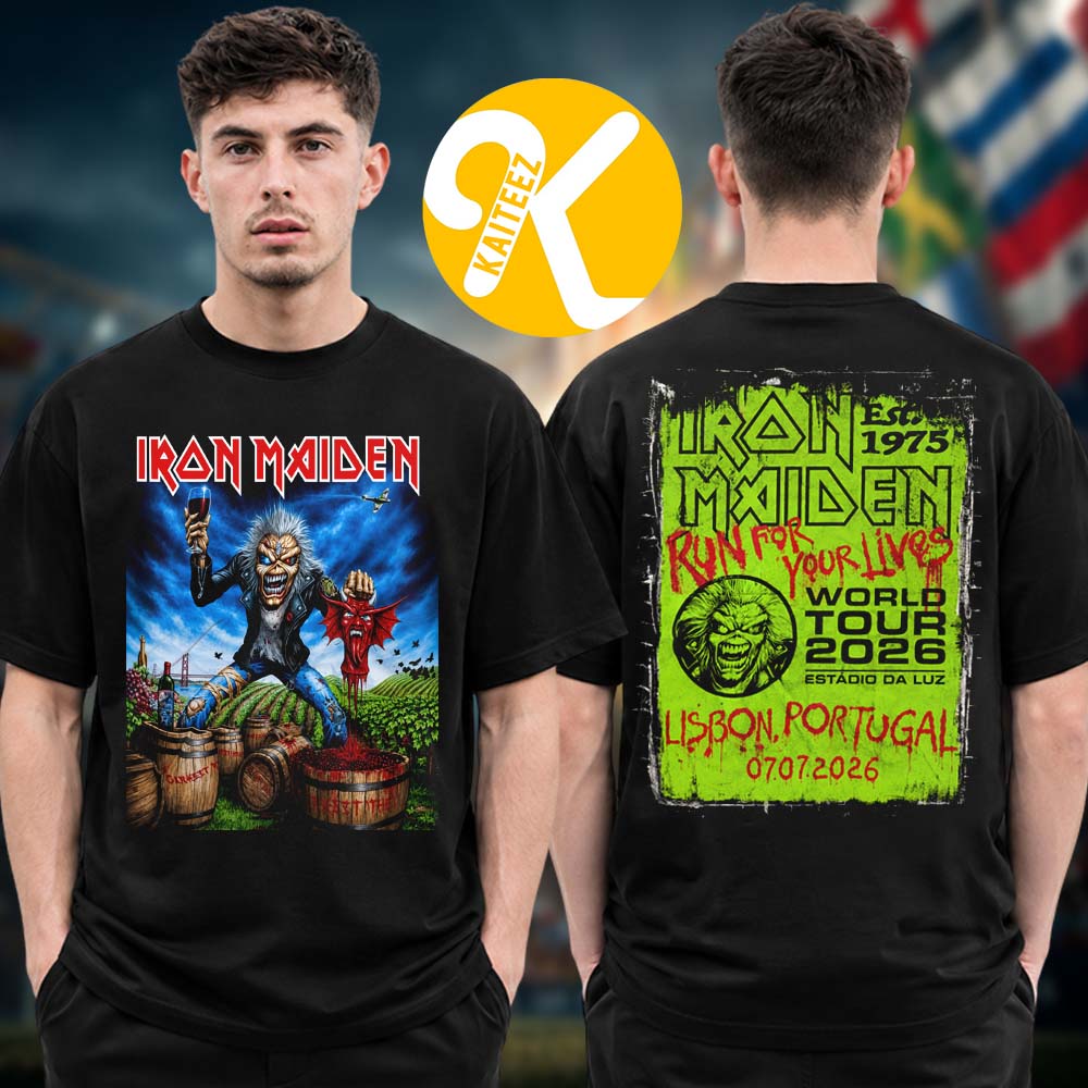 Iron Maiden Exclusive Tee Portugal Run For Your Lives Tour 2026 At Estadio Da Luz In Lisbon Portugal On July 7 2026 Two Sided Unisex T-Shirt Iron Maiden Exclusive Tee Portugal Run For Your Lives Tour 2026 At Estadio Da Luz In Lisbon Portugal On July 7 2026 Two Sided Unisex T-Shirt