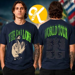 J Cole The Fall Off World Tour 2026 Merch Neon Face Tour Dates Two Sided Unisex T-Shirt