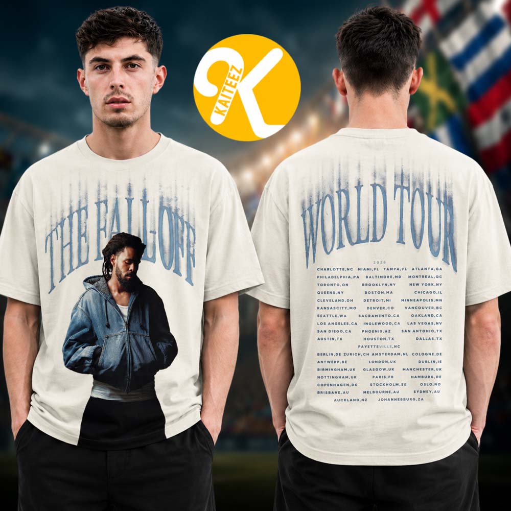 J Cole The Fall Off World Tour 2026 Merch White Face Tour Dates Two Sided Unisex T-Shirt J Cole The Fall Off World Tour 2026 Merch White Face Tour Dates Two Sided Unisex T-Shirt