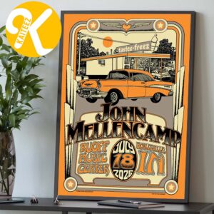John Mellencamp The Greatest Hits Indianapolis Merch Event Poster At Ruoff Music Center In Noblesville IN On July 18 2026 Home Decor Poster Canvas