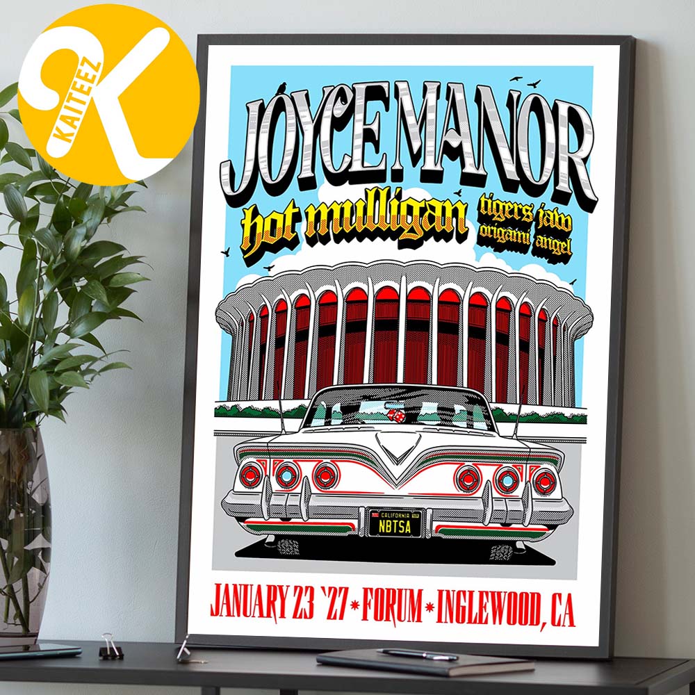 Joyce Manor Hot Mulligan At The Kia Forum In Inglewood CA On January 23 2027 With Tigers Jaw And Origami Angel Home Decor Poster Canvas Joyce Manor Hot Mulligan At The Kia Forum In Inglewood CA On January 23 2027 With Tigers Jaw And Origami Angel Home Decor Poster Canvas