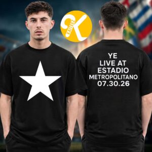 Kanye West Live At Estadio Metropolitano On July 30 2026 Star Black Two Sided Unisex T-Shirt