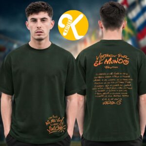 Karol G Merch Viajando Por El Mundo Tropitour 2026 De Aqui No Me Voy Green Unisex T-Shirt